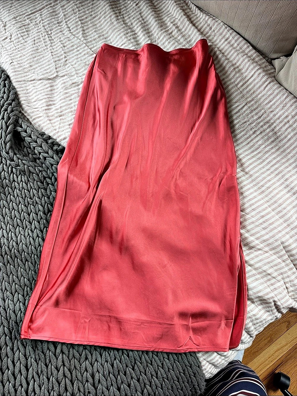 Old Navy Satin Midi Slip Skirt Pink Size Medium